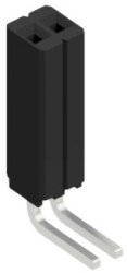 Socket header, 2 pole, pitch 1.27 mm, angled, 10027363
