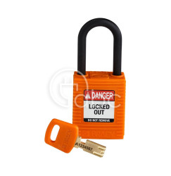 Kłódka LOTO SafeKey nylonowa, szekla 38 mm, pomarańczowa, 150230