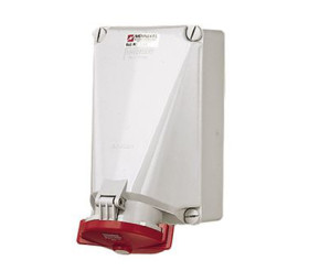 Złącze przemysłowe - zasilające 125A Gniazdo 400 V 4P Żeński MENNEKES Czerwony Montaż ścienny IP67