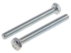 Śruba z łbem sześciokątnym gwint M6 60mm skok 1.0mm Stalowe Sześciokątny Powlekane jasnym cynkiem RS PRO