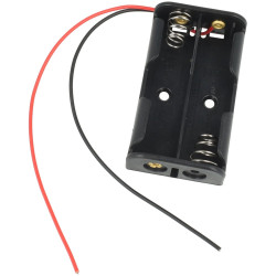 Koszyk na baterie 2 x AAA płaski z przewodem