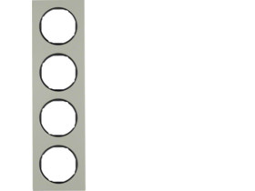 BERKER R.3 Ramka 4 poczwórna stal szlachetna/czarny 10142204 HAGER