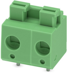 PCB terminal, 2 pole, pitch 7.5 mm, AWG 26-14, 16 A, spring-clamp connection, green, 1703083