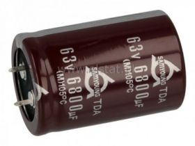 6800uF 63V kondensator 105C, snap, 30x45 R10mm