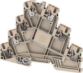 Motor connection terminal, push-in connection, 0.5-4.0 mm², 7 pole, 22 A, dark beige, 2742040000