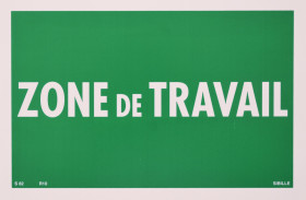 Znak warunków bezpieczeństwa, Tworzywo sztuczne, Zielony, "Zone de Travail