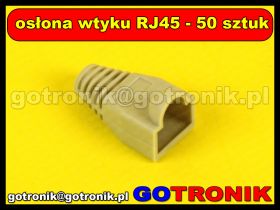 Osłona wtyku RJ45 szara - 50 sztuk