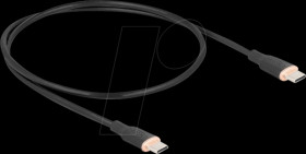 81237 USB 2.0 cable, C plug &gt; C plug, silicone, black, 0.5 m