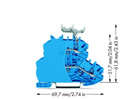 Terminal przepustowy, podwójny WAGO 2000-2234/099-000 sprężynowe Alokacja: N 50 szt.