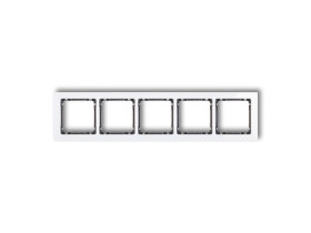 DECO Ramka 5 pięciokrotna uniwersalna - efekt szkła (ramka: biała: spód: grafitowy) biały 0-11-DRS-5 KARLIK