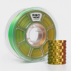 R3D PLA Magic SILK 1.75mm 1kg Tri-Color Gold Green Fuchsia , multi, wielokolorowy, jedwabisty