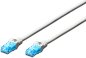 Patch cable, RJ45 plug, straight to RJ45 plug, straight, Cat 5e, U/UTP, PVC, 1 m, white, DK-1512-010/WH