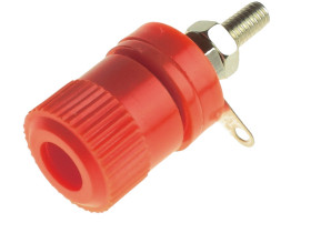 Gniazdo bananowe AL2445 czerwone 4mm