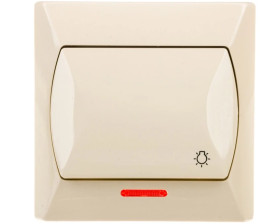 AKCENT Przycisk /światło/ z podświetleniem beżowy ŁP-5AS/01