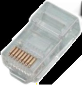 Plug, RJ10, 4 pole, 4P4C, Cat 3, IDC connection, cable assembly, 142140