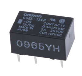 Przekaźnik sygnału, 12V dc, 3 A, SPDT, montaż PCB, Omron