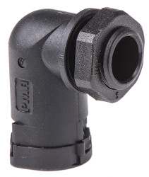 Łącznik do kanałów kablowych PMA gwint M16 16mm Kolanko 90° PA 6 IP66 Czarny