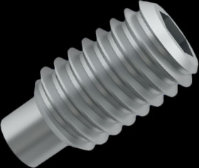 Threaded pin, internal hexagon, M5, 6 mm, stainless steel, DIN 915/ISO 4028, 001.10.522