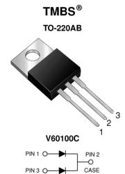 V60100C Dual High Voltage Trench MOS Barrier Schottky Rectifier Ultra Low VF = 0.36 V at IF = 5 A