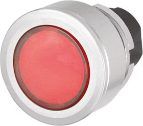 Pushbutton, illuminable, groping, waistband round, red, front ring silver, mounting Ø 30.5 mm, 46-2231.4FE0.000