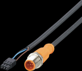 Sensor actuator cable, M12 cable plug, straight, A, 0.5 m, PUR, black, 4 A, E12613