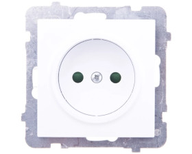 AS Gniazdo pojedyncze b/u z przesłonami białe GP-1GP/m/00