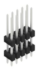 Pin header, 10 pole, pitch 2.54 mm, straight, black, 10051361