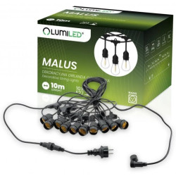 Girlanda Ogrodowa Zewnętrzna MALUS Łańcuch Świetlny 10m 10x E27 LUMILED
