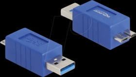 67214 USB 3.0 adapter, A plug > Micro-B plug, blue