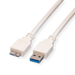 Kabel VALUE USB 3.2 Gen 1, typ, A M - Micro B M, biały, 2 m