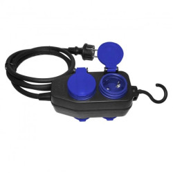 Przedłużacz warsztatowy IP44, 4 gniazda z/u (schuko), IP44, przewód gumowy OR-AE-13160(GS)/5M
