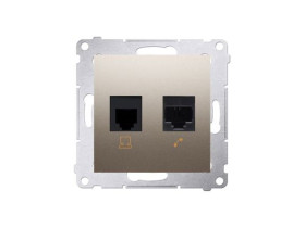 SIMON 54 Gniazdo telefoniczno/komputerowe RJ12/RJ45 kat.5e złoty mat D5T.01/44 KONTAKT SIMON