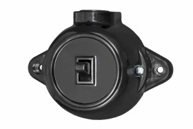 Włącznik światła pojedynczy, montaż natynkowy, kolor czarny, seria Retro PRL