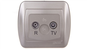 Simon Akord Gniazdo Antenowe R/Tv Satyna Metalizowana Aak/29