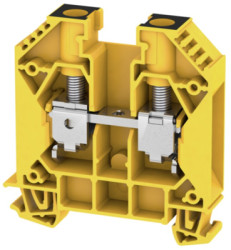 Through terminal block, screw connection, 1.5-25 mm², 2 pole, 76 A, 8 kV, yellow/black, 2000040000