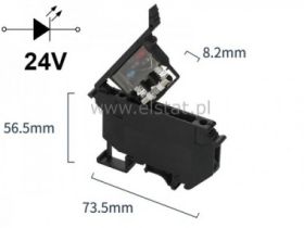 Złączka bezpiecznika; 5x20mm; DIN 4mm2; LED 24V G