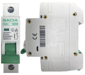 Bezpiecznik Nadmiarowo Prądowy Wyłącznik Nadprądowy 6kA B 1P 25A Eska Gacia