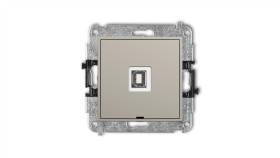 Icon Mechanizm Gniazda Pojedynczego Usb A-B 2.0, Bez Pola Opisowego Taupe...