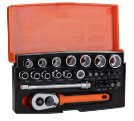 Zestaw nasadek rozmiar napędu 1/4 cala elementy: 25 Bahco gniazdo 4 → 13mm