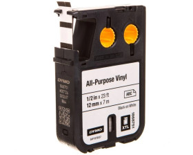 Taśma winylowa trwała do drukarek XTL 12mm x 7m czarna na białym 1868751