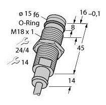 Turck Czujnik indukcyjny podtynkowy PNP, Zamykający BID2-G180-AP6/S220
