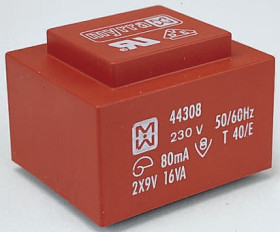 Transformator do druku 24V ac 230V ac 2 wyjścia THT 16VA