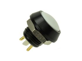 Przełącznik; przyciskowy; GQ12B-10J/A-W; OFF-(ON); 1 tor; bez podświetlenia; monostabilny; na panel; 2A; 36V DC; 12mm; IP65; Onp