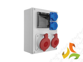 Rozdzielnica budowlana RB 4M gniazda 1x32A/5 1x16A/5 2x250V IP44 R-BOX240 B.1701 PAWBOL