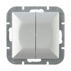 Łącznik p/t świecznikowy Pearl, 10A, 250V, WP-2P, srebrny,OR-OE-7701/G