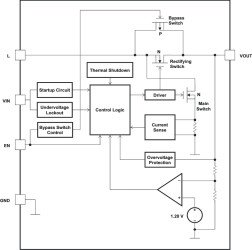 0.9Vin, 3.3Vout Boost Converter with Bypass Switch - 5nA Shutdown Current