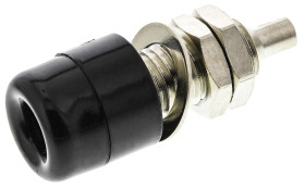 Gniazdo bananowe Żeński Połączenie lutowane typ Gniazdo bananowe Czarny 20A Schutzinger rozmiar 4 mm