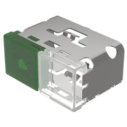 Soczewki do wskaźników, 03-902, Zielony, Biały, Prostokąt, długość: 38