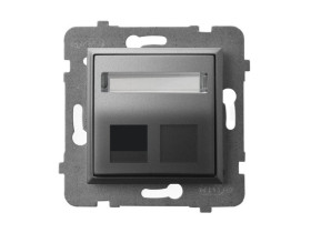 ARIA Obudowa gniazda pojedynczego typu Keystone skośna szary mat GPK-1US/p/70 OSPEL