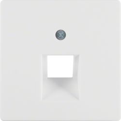 Płytka czołowa do gniazda przyłącz. UAE 1-kr komp./tel. biały, aks